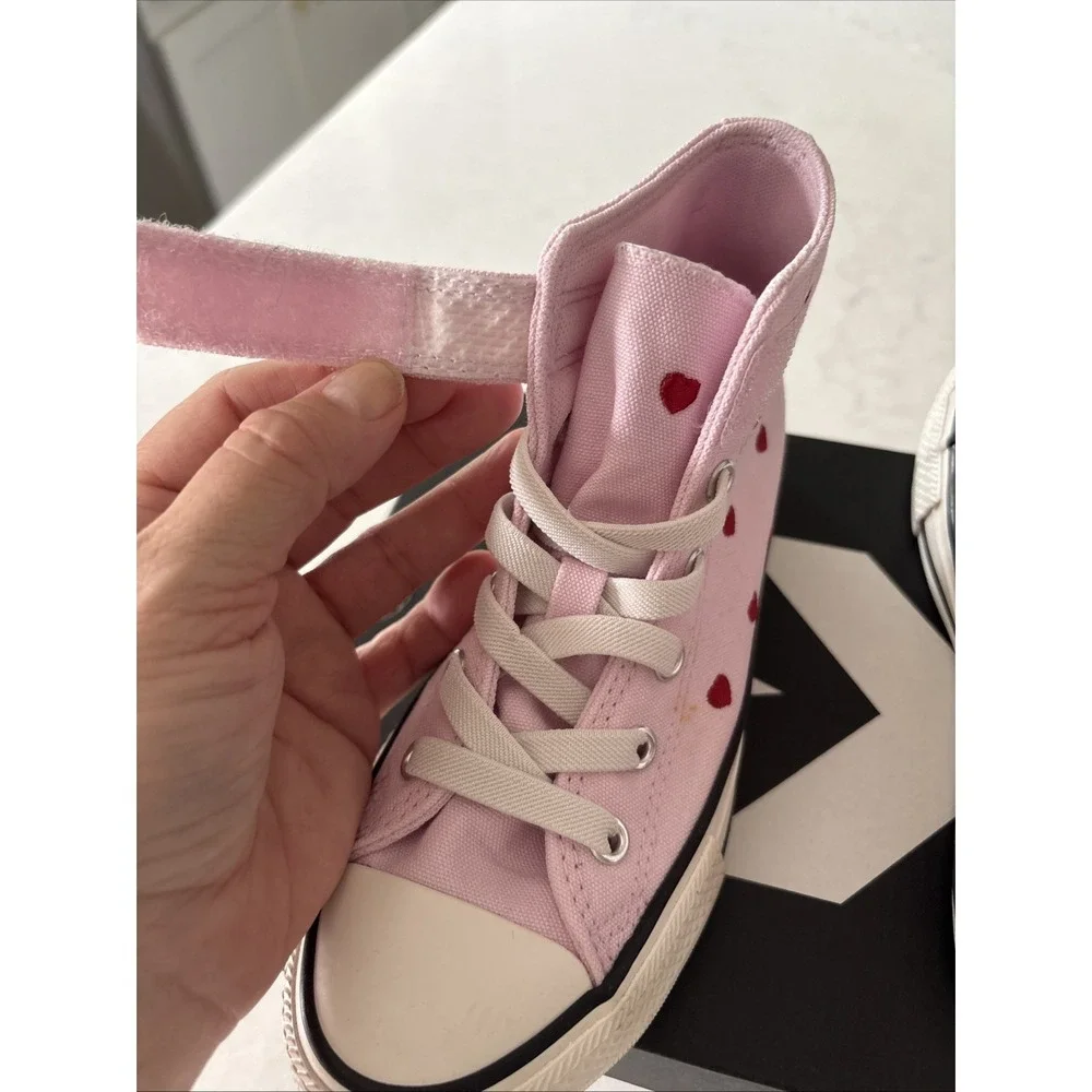 Girls 13 Sneakers Converse Chuck Taylor All Star Valentine's Day High Top Hearts